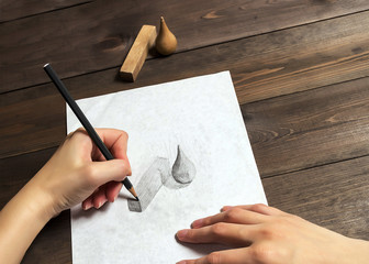 Drawing from nature geometric objects process