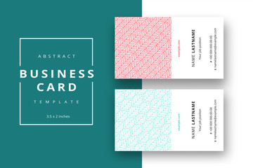 Trendy minimal abstract business card template. Modern corporate stationery id layout with geometric pattern. Vector fashion background design with information sample name text.