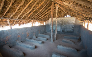 Basic mud, bricks buildings and schools in Zambia