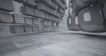 Empty dark abstract concrete smooth interior . Architectural background. 3D illustration and rendering