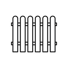 fence icon. simple outline fence vector icon. on white background
