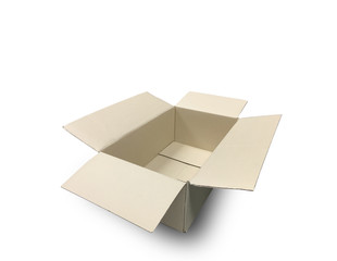 Cardboard box isolated on white background, This has clipping path.
