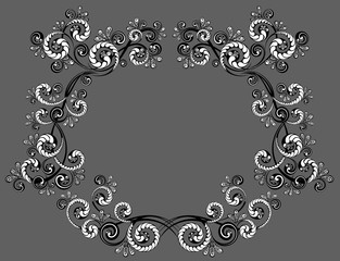 Decorative monogram calligraphic border