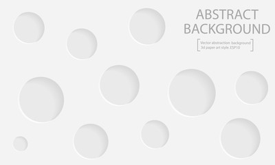 White abstract texture. Vector background 3d paper Circle