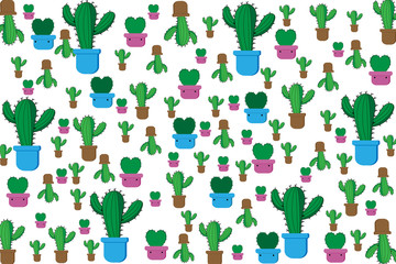 Cartoon Cactus Background.