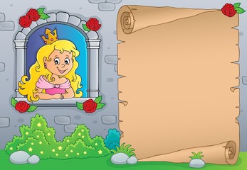 Fototapeta premium Princess in window theme parchment 1