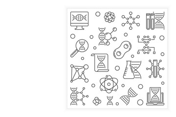 DNA vector outline square minimal banner or design element