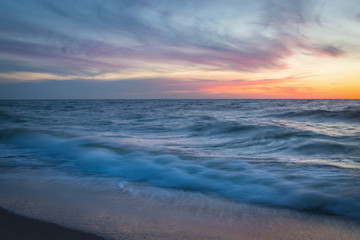 Obraz na płótnie Canvas Sunset on the Baltic seacoast. Curonian Spit