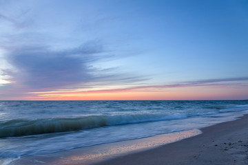 Fototapeta premium Sunset on the Baltic seacoast. Curonian Spit