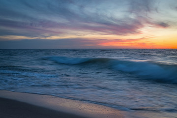 Obraz na płótnie Canvas Sunset on the Baltic seacoast. Curonian Spit