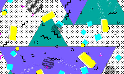 Pop art color background. Memphis pattern