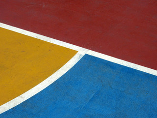 Fototapeta na wymiar colorful basketball lines on an outdoor court