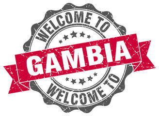 Fototapeta premium Gambia round ribbon seal
