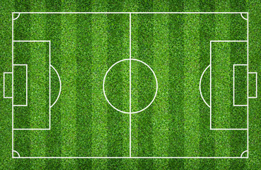 Football field or soccer field for background. Green lawn court for create game.