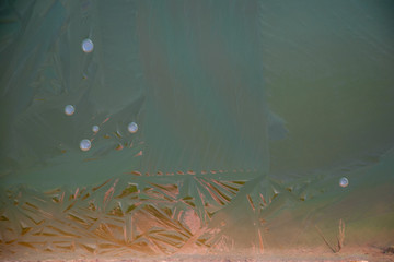 ice surface with air bubbles