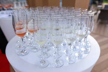 Reception with glasses wit vine