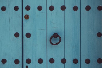 blue wooden door background