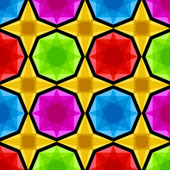 Vector seamless pattern. Geometric background with hexagon and star. Abstract geometric pattern. Hexagon texture.Seamless geometric pattern.