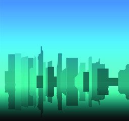 Trendy city skyline. Vector illustration eps 10.