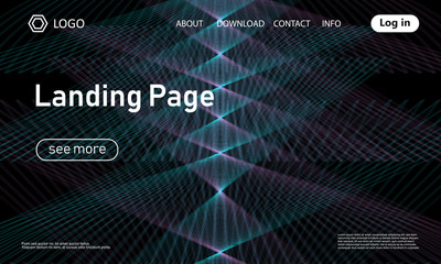Landing page template. Abstract fluid