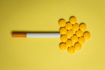 pills and cigarette, pills as cigarette smoke - Medical treatment