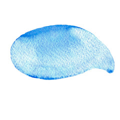 Blue striped towel on white background. Watercolor element for card. Print for textile, paper, wallpaper