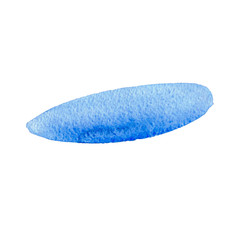 Blue striped towel on white background. Watercolor element for card. Print for textile, paper, wallpaper