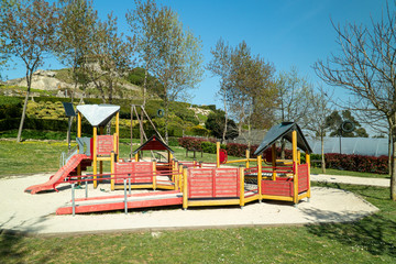 Obraz na płótnie Canvas Children play park on public park. Leisure concept