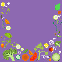 Obraz na płótnie Canvas Vegetable pattern frame for web and print