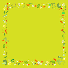 Vegetable pattern frame for web and print
