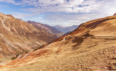The view of Mont Blanc from the top of  Col Du Glandon, French Alps