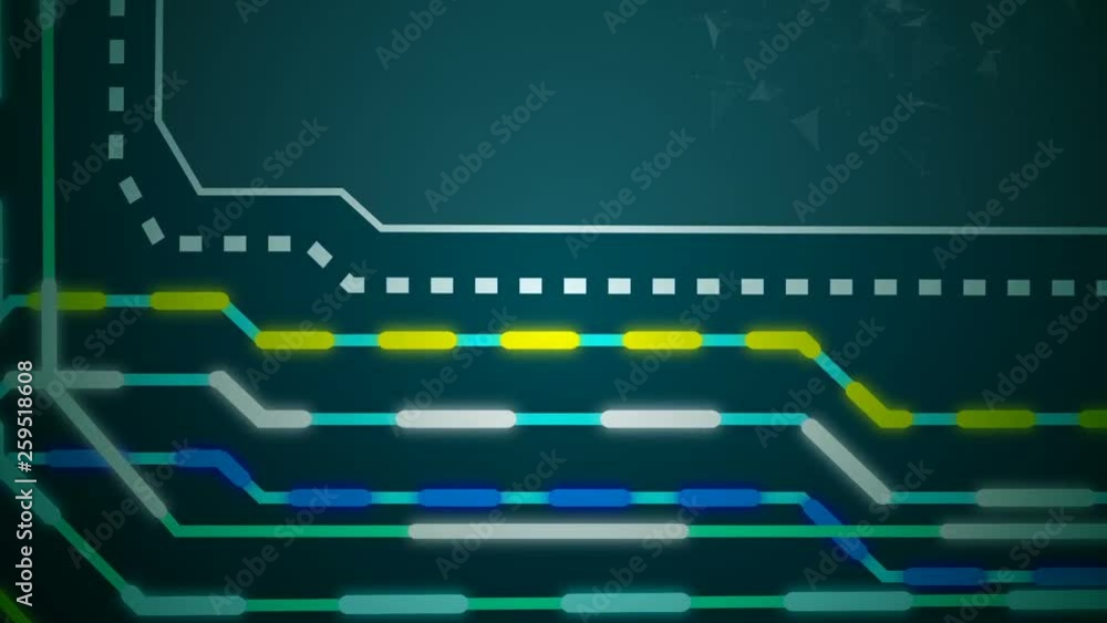 Poster the energy flowing through the conductors on the virtual display.futuristic elements animated on a c