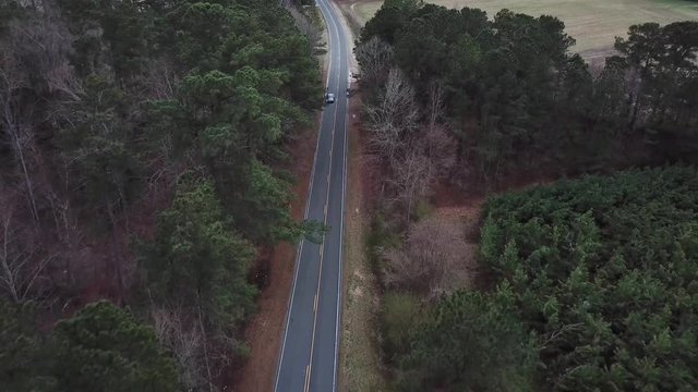 highway shot from drone
