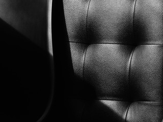black and white leather of sofa texture