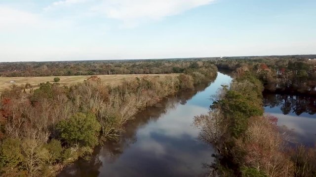 aerial river fly over