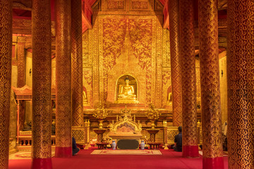Phra Singha or Phra Sihing buddha at the royal monastery, Wat Phra Singh Woramahaviharn, Changmai province, Thailand since 1935