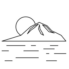 Nature landscape icons, line style mountain