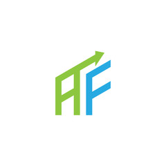 initial letter AF logo with growing arrows