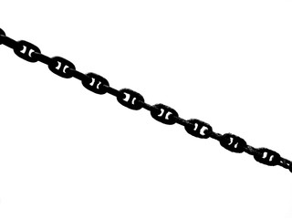 old chain silhouette on white background