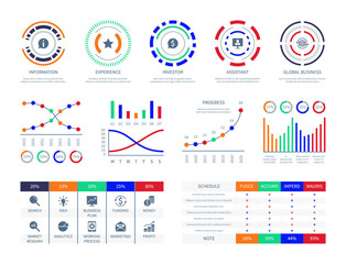 Business data graphs financial marketing charts dashboard infographic hud chart connection analysis illustration perspective business presentation template design process vector infographics