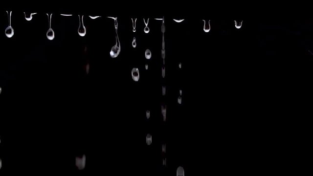 Dripping water (rain) on a black background