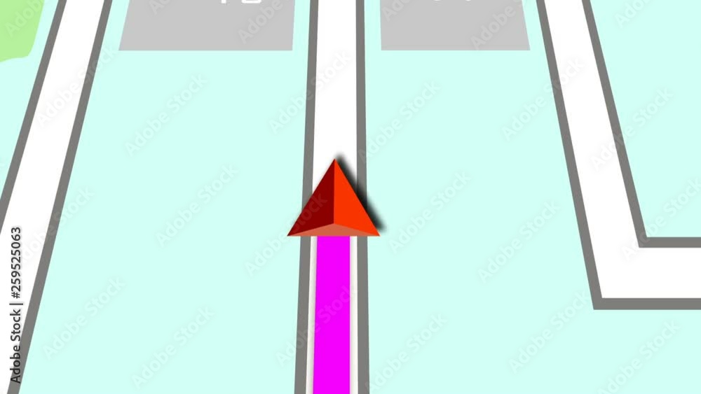 Poster gps navigator with a map and assigned by
