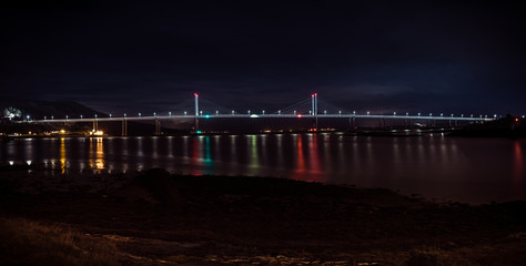 The Kessock Bridge in Inverness at night