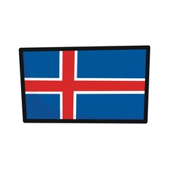 Flag of Iceland , vector illustration