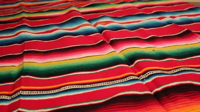 poncho Mexican cinco de mayo rug serape fiesta traditional Mexico background with stripes copy space maya blanket minimal simple