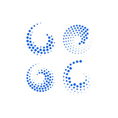 Modern Abstract Halftone icon Dots Logo sets for technology business health company with modern high end look