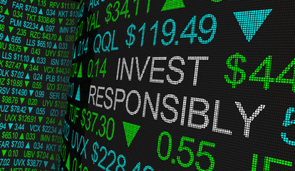 Invest Responsibly Ethical Investing Moral Stock Investment 3d Illustration