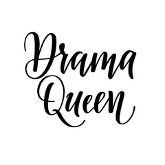 Fototapeta na wymiar Drama queen vector calligraphy design for t-shirt prints, phone cases, mugs or posters
