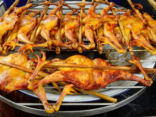 grilled chicken on the stove