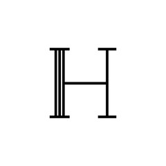 Vector Classical Letter H Lines Black and White